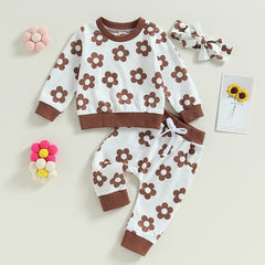 Baby Girl Clothes Set - Flower Power Tracksuit