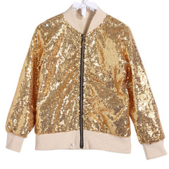 Girls Sequins Jacket - Gold Sequins