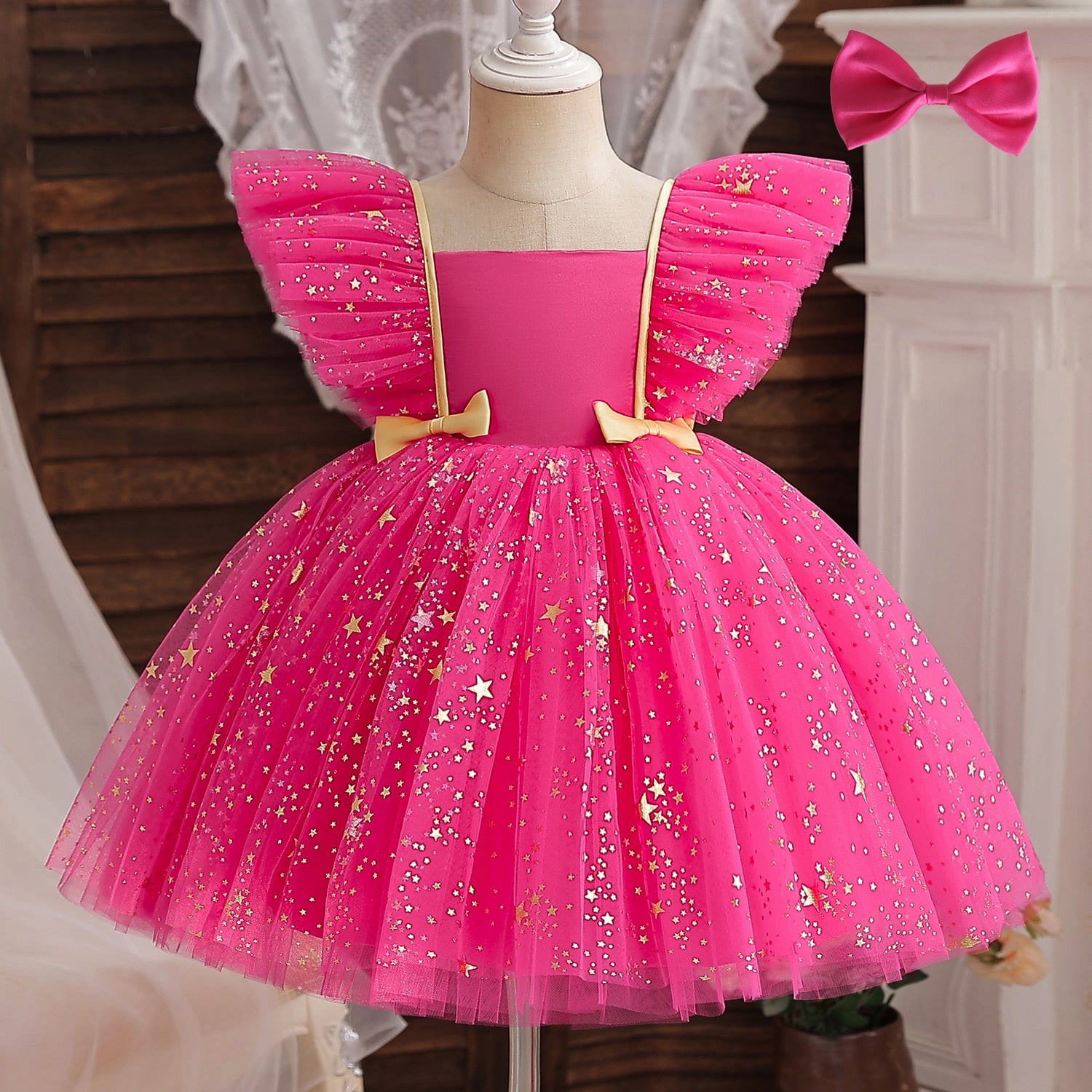  Toddler Birthday Princess Dress 1-5 Yrs Tulle Tutu 