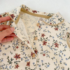 Louise - Boho Baby Blouse - Pretty Flower Cotton Romper