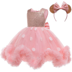 Minnie Mouse Inspired Ball Gown - Pink & Gold