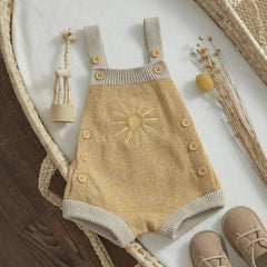 Newborn Knit Romper Sun Embroidery