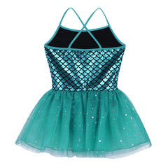 Little Girls Glitter Mermaid Tutu Dress - 4 Colours