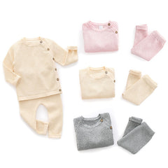 Baby Girl Clothes Set - Knitted Lounge Set - Pink