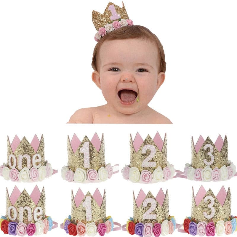 Glitter Baby Birthday Crown.