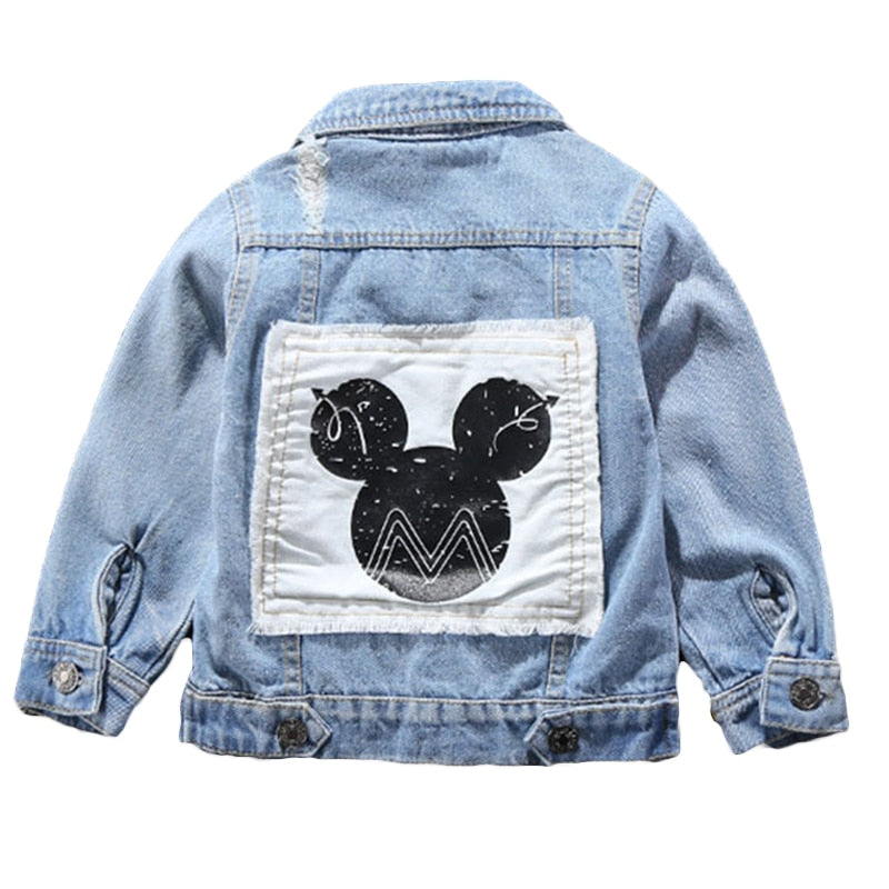 Denim Mickey Mouse Jacket - Baby Denim Mickey Jacket, Patchwork Mouse Ears Denim Mickey Mouse Jacket - Baby Denim Mickey Jacket, Patchwork Mouse Ears.