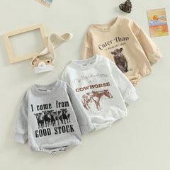 I Come From Good Stock - Boys Long Sleeve Romper