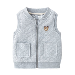 Quilted Teddy Vest - Toddler Boys Warm Waistcoat