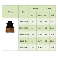 Boys Sherpa Vest - Two Tone Black & Tan