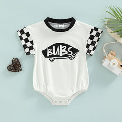 Urban Bubs - Baby Boys Plaid Bubs Onesie , Color - Black
