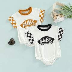 Urban Bubs - Baby Boys Plaid Bubs Onesie , Color - Black