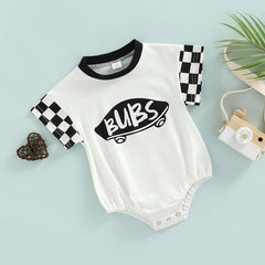 Urban Bubs - Baby Boys Plaid Bubs Onesie , Color - Black