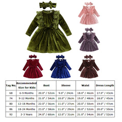 Velvetine - Winter Girls Velvet Dress Set.