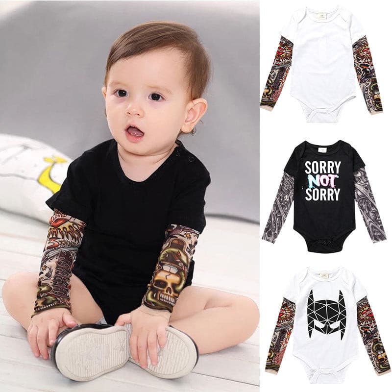 Kriss Kross- Baby Clothes Rock Tattoo Onesie  - Rock Style Boy Babies Clothes.