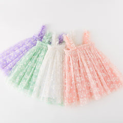 Sophia - Girls Mint Daisy Dress with Tulle & Cotton Lining Sophia - Girls Mint Daisy Dress with Tulle & Cotton Lining.