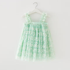 Sophia - Girls Mint Daisy Dress with Tulle & Cotton Lining Sophia - Girls Mint Daisy Dress with Tulle & Cotton Lining.