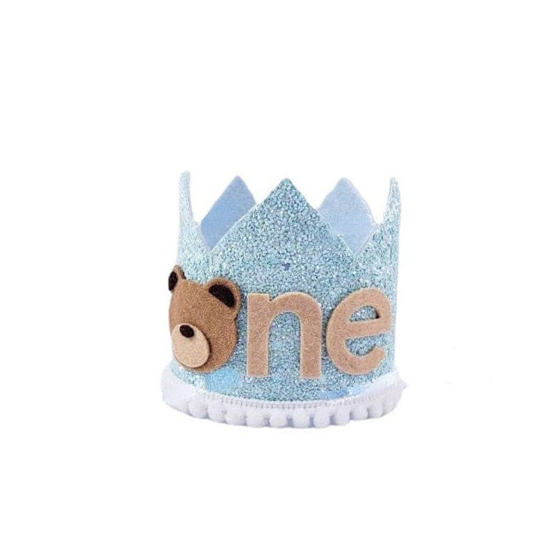 First Birthday Party Crown Hat - Lion and Bear.