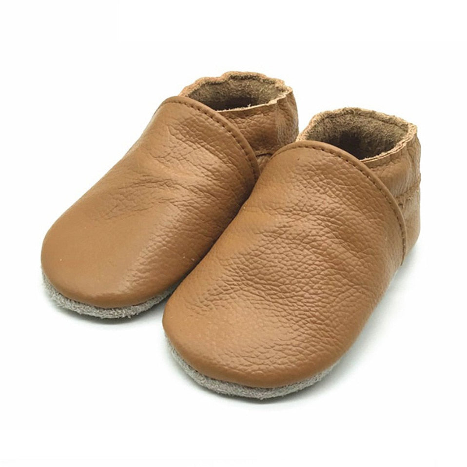 Genuine Leather Soft Sole Pre Walker - Tan