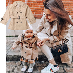 Bibi -  Girls Double-breasted Lapel Trench Coat