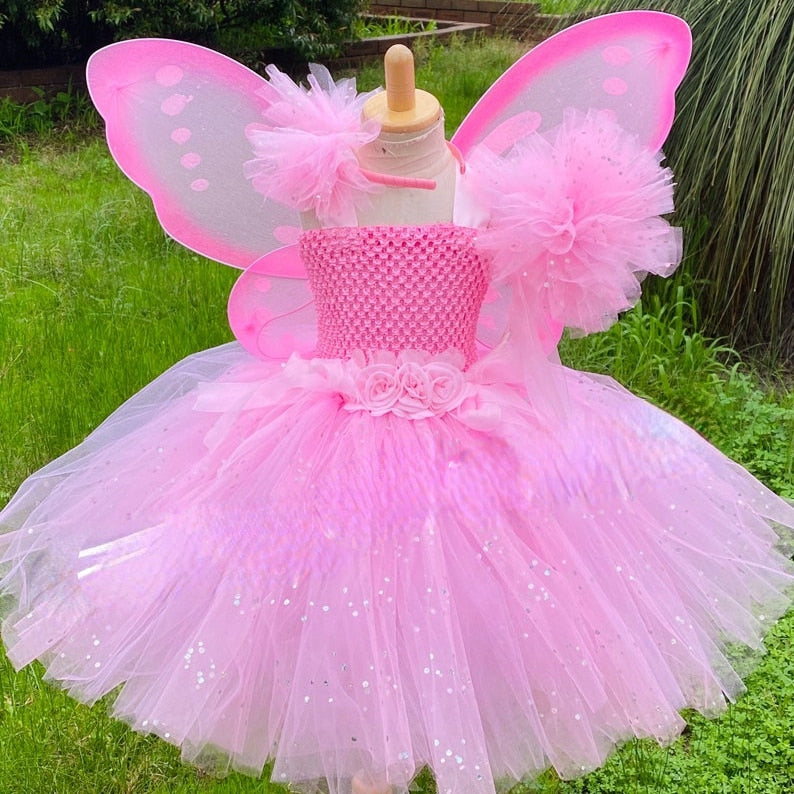 Buy PACOOL Girls Dress up Princess Fairy Costume Set with Dress, Wings,  Wand and Headband for Children Ages 3-10 Online at Low Prices in India -  Amazon.in