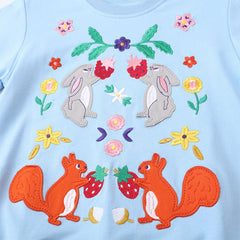 Woodlands Forest - Girls Embroidered Sweater Jumper Woodlands Forest - Girls Embroidered Sweater Jumper.