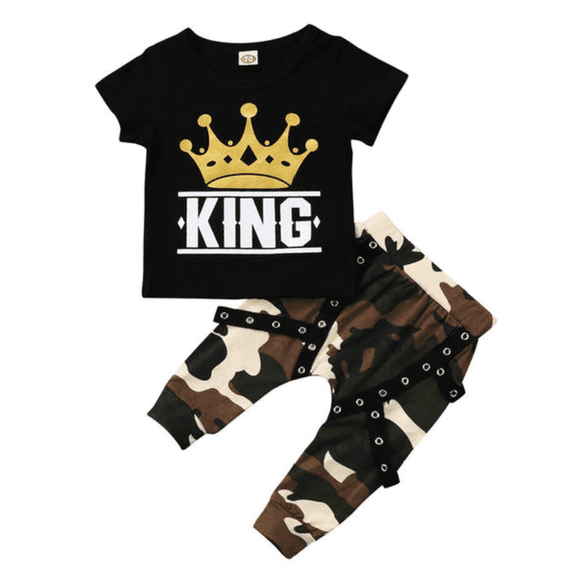 King Tee & Camo Pants Set.