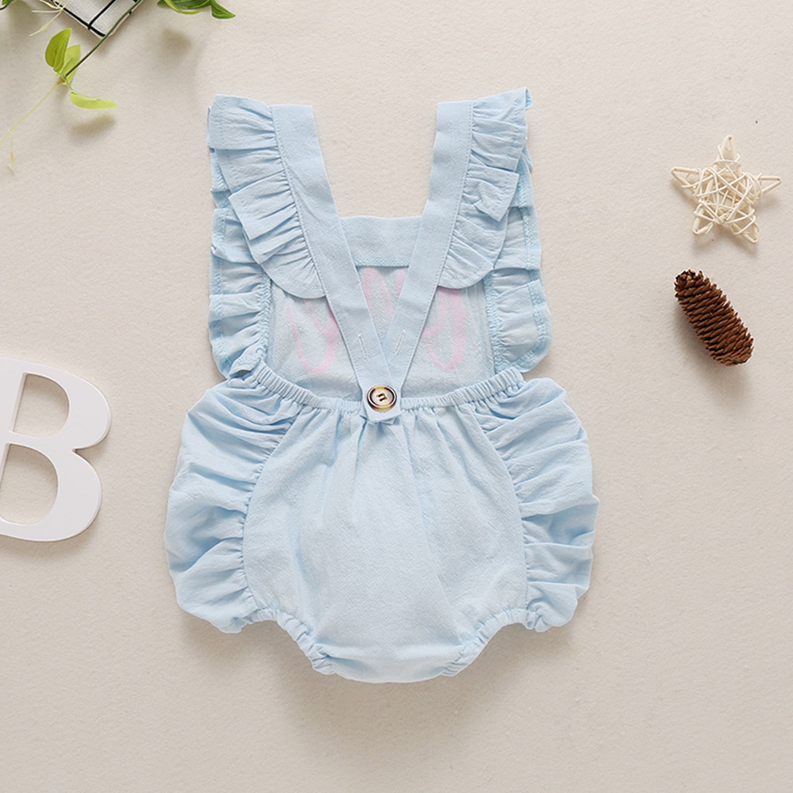 One Ruffle Romper - Baby Girl Birthday.