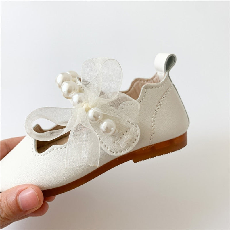 Girls White Patent Shoes Pearl Girls Princess Shoes 
