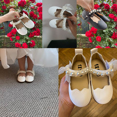 Patent Shoes with Pearl Girls Princess Shoes 