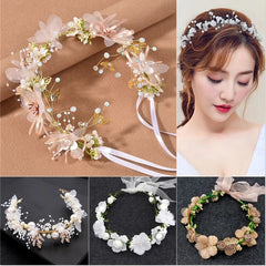 Floral Garland - Flower Girl Hair Accessories, Metal color - 17.