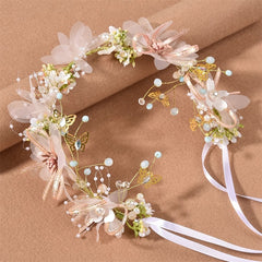 Floral Garland - Flower Girl Hair Accessories, Metal color - 17.