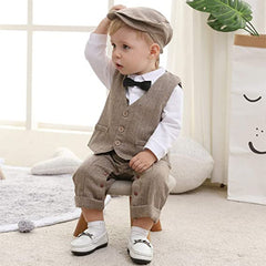 Charlie - Boys Wedding Suit Set with Waistcoat, Hat and Bow Tie.