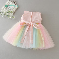 Connie - Rainbow Tutu & Embellished Lace  Party Dresses for Baby Girl.