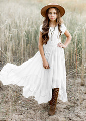 Sienna - Boho Lace Long Dress - Ivory