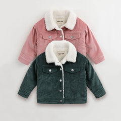 Unisex Toddler Jacket - Corduroy and Sherpa Kids Jacket, Color - beige