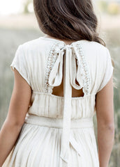 Sienna - Boho Lace Long Dress - Ivory