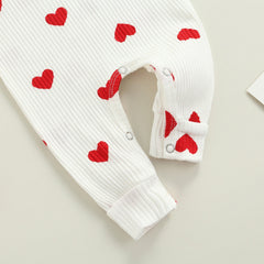 Loveheart - Baby Girl Bodysuit , Pink & White