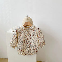 Louise - Boho Baby Blouse - Pretty Flower Cotton Romper