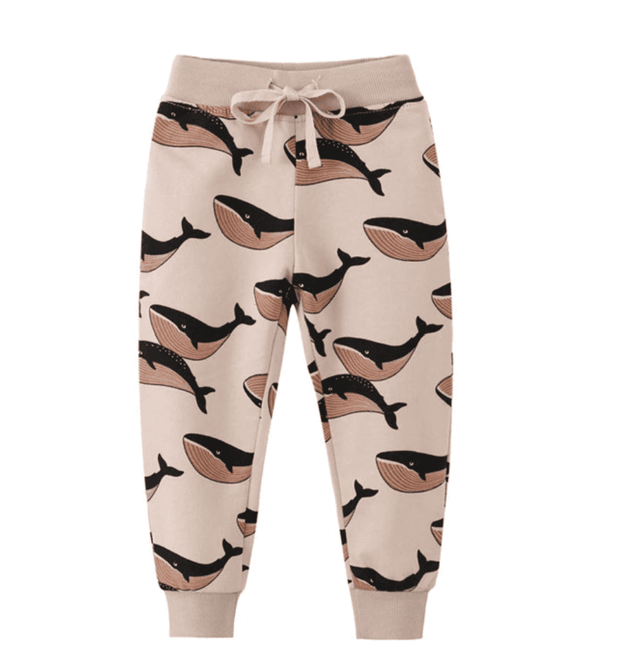 Brown Whale - Boys Cotton Trackpants.