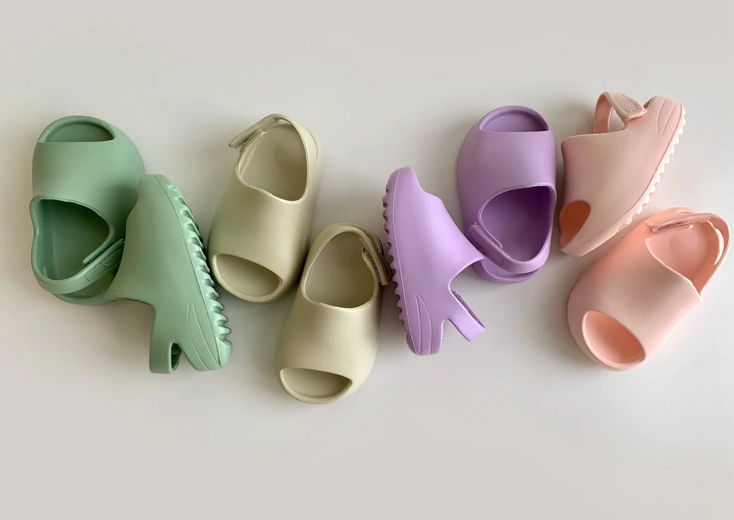 Yeezy Style Baby Slides Soft Velcro Slip On s Yellow