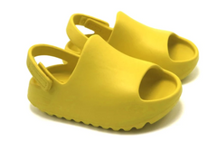 Yeezy Style Baby Slides - Soft Velcro Slip On's - Yellow.