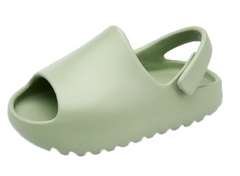 Yeezy Style Baby Slides - Soft Velcro Slip On's - Pistachio Green.