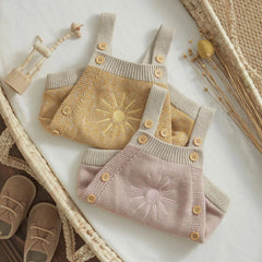 Newborn Knit Romper Sun Embroidery