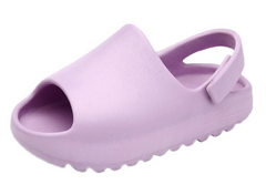Yeezy Style Baby Slides - Soft Velcro Slip On's - Lilac Purple.