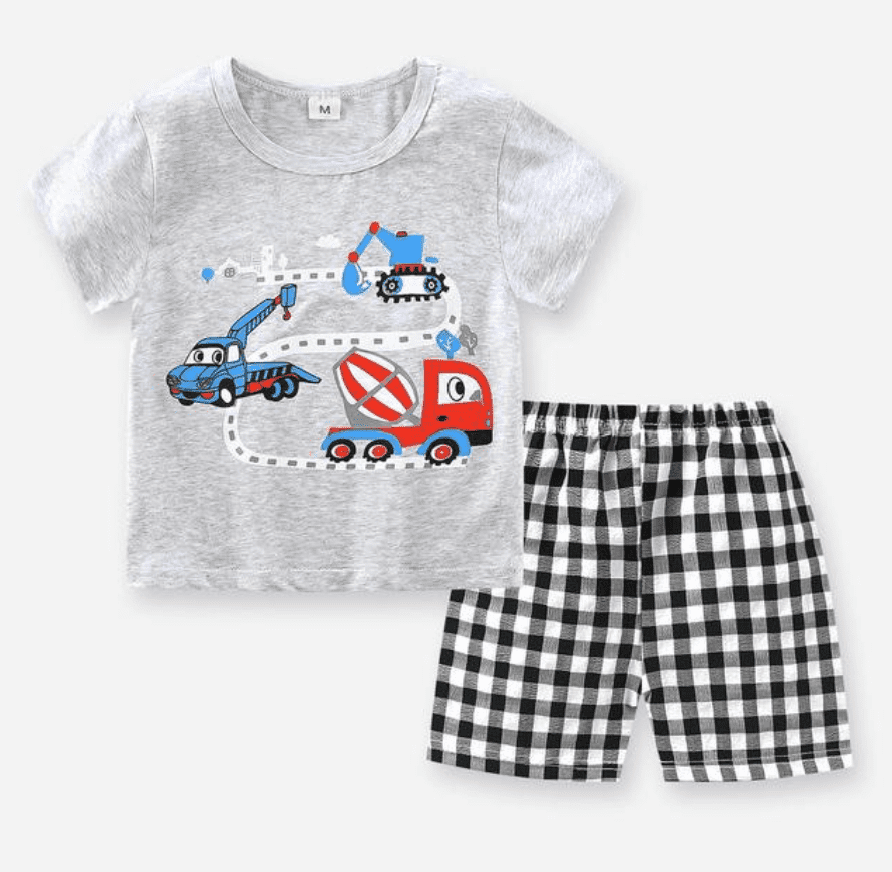Trucks - Boys Cotton Printed T-Shirt & Shorts Set.
