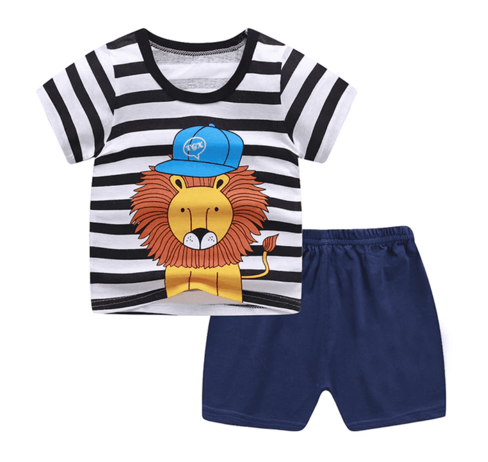 Lion - Boys Cotton Printed T-Shirt & Shorts Set.