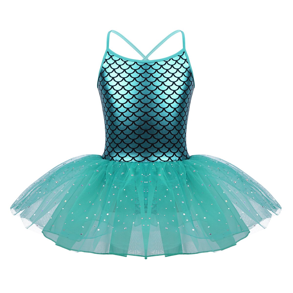 Girls Glitter Mermaid Tutu Dress