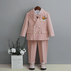 British Style Boys Wedding Suit - Winter Pink