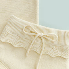 Lucille - Summer Baby Girl Knitted Sleeveless Ruffles Set