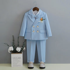 British Style Boys Wedding Suit - Sky Blue